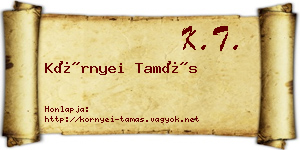 Környei Tamás névjegykártya